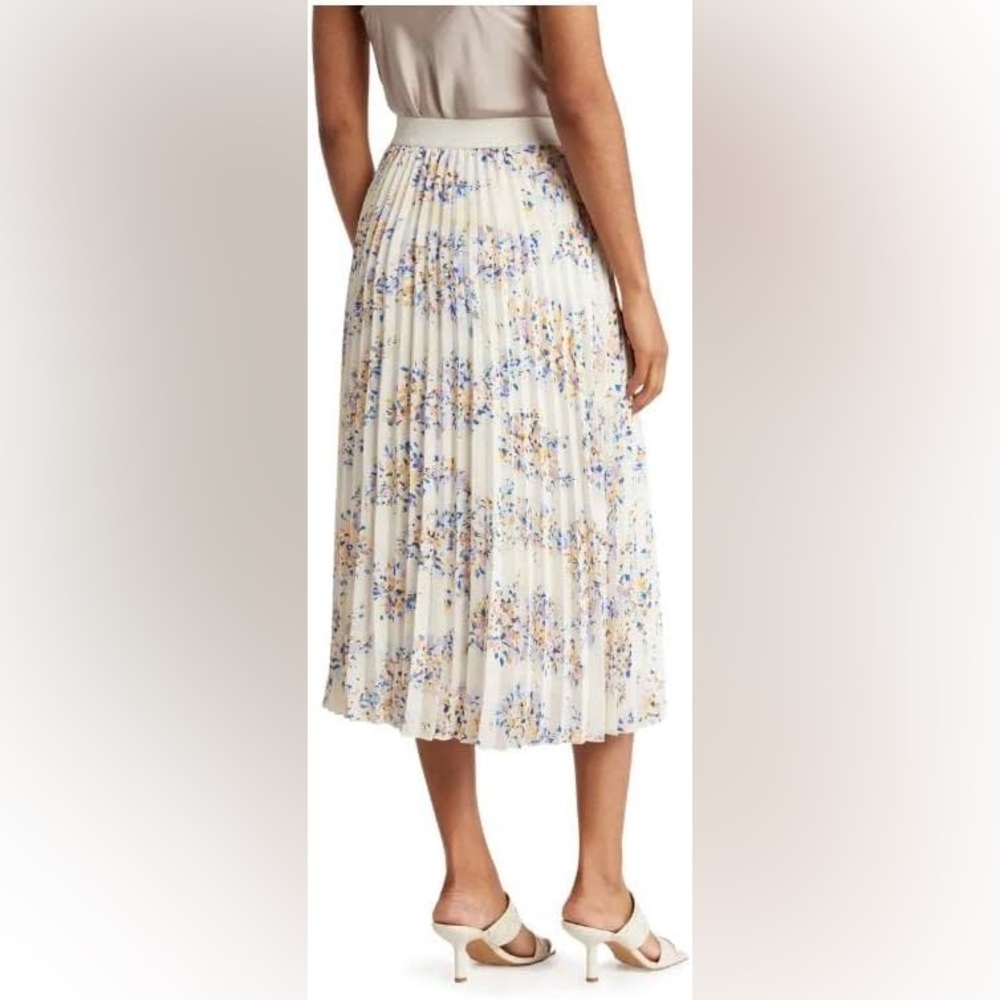 Vince Camuto Cream Pleated Midi Skirt Resort Wear XL Women’s